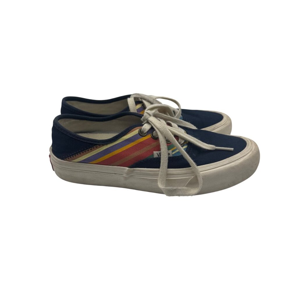 Vans Womens UltraCush Navy Canvas Shoes W/ Multicolor Stripes Size 5.5 US - Picture 9 of 9